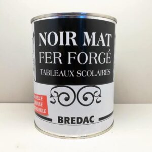 Bredac Peinture fer forgé noir mat antirouille en aérosol